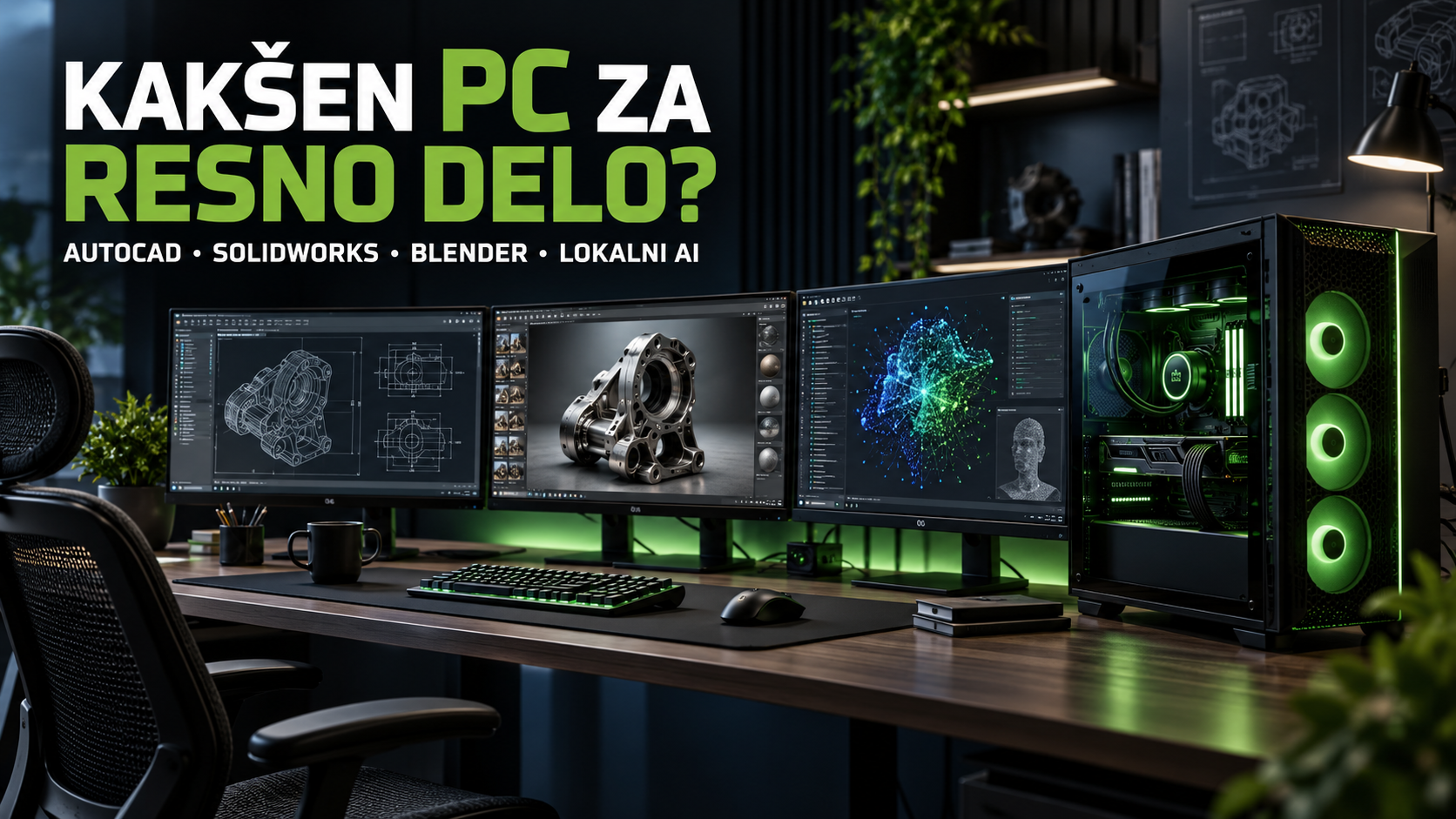 Računalnik za autocad, solidworks, blender in lokalno umetno inteligenco