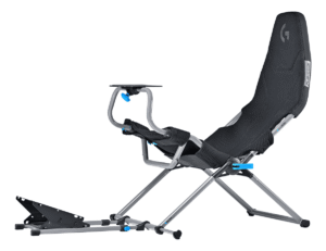 Playseat Challenge X Logitech G Edition | Zložljiv Sim Racing Stol | ActiFit Tkanina | X-Adapt 6 Položajev | Gearshift Support | Črn Gaming Stol