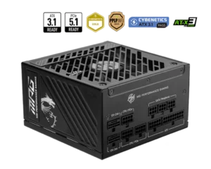 MSI MPG A1000GS PCIE5 | 1000W 80 Plus Gold | ATX 3.1 PCIe 5.1 | Polno Modularen | Napajalnik