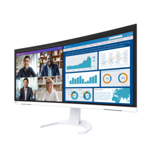 EIZO FlexScan EV3450XC-WT | 34.1 Palčni Ukrivljen Ultrawide Monitor | UWQHD 3440x1440 | USB-C 94W | Webcam Mikrofon LAN | Beli Monitor