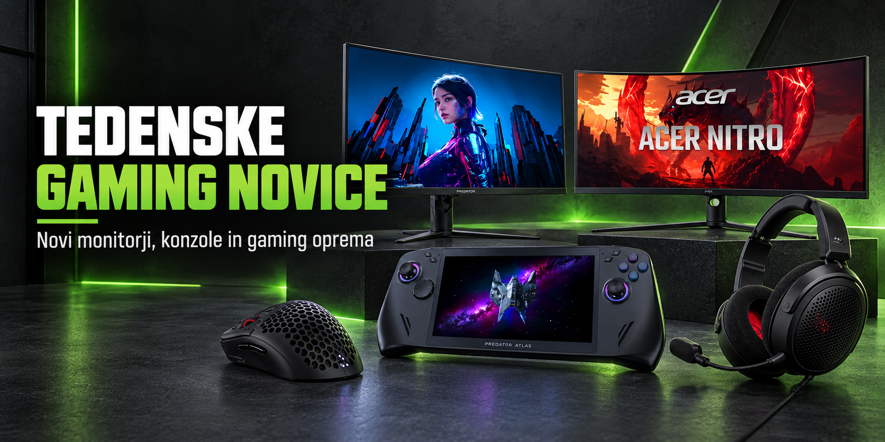 Računalniške novice tedna – acer monitorji, predator atlas 7 in hyperx periferija