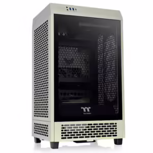 Thermaltake The Tower 200 | Mini-ITX | 2× CT140 PWM Ventilatorja | GPU Do 380 mm In 280 mm Radiator | Matcha Green Kaljeno Steklo | Računalniško Ohišje