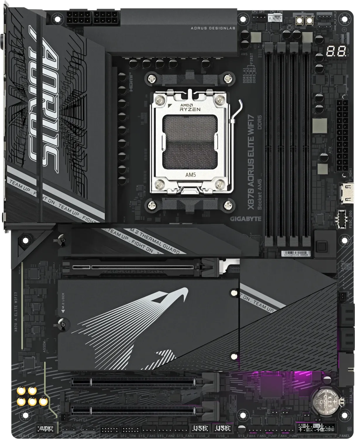 Gigabyte x870 aorus elite wifi7 | am5 | atx | ddr5 | sata3 | displayport | 2. 5gbe | wifi 7 | matična plošča 1 Gigabyte x870 aorus elite wifi7, ddr5, sata3, usb4, dp, 2. 5gbe, wifi 7, am5 atx komponentko