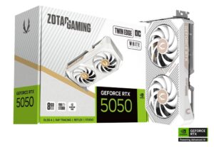 ZOTAC GAMING GeForce RTX 5050 Twin Edge OC White Edition | 8GB GDDR6 | DLSS 4 | SFF White | Grafična Kartica